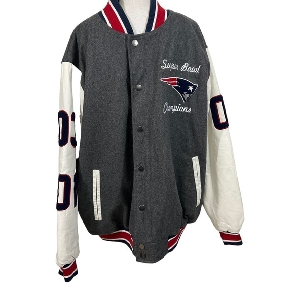 NFL New England Patriots Varsity Jacket Super Bowl Champions XXL Patches Wool - Picture 4 of 15